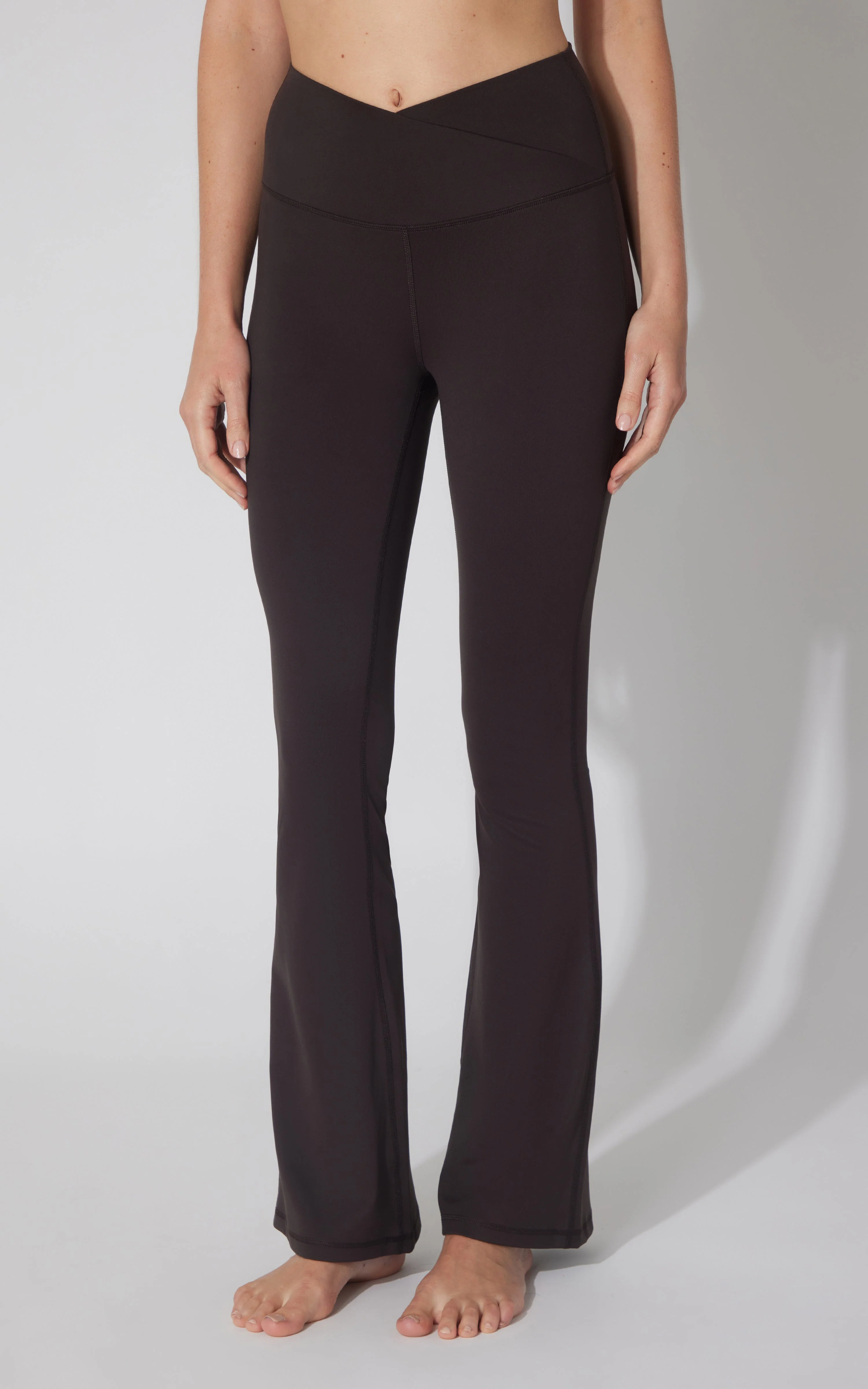 Lux Madison Crossover Elastic Free Waist Flare Leg Pant - Our Cafe Story - Image 3
