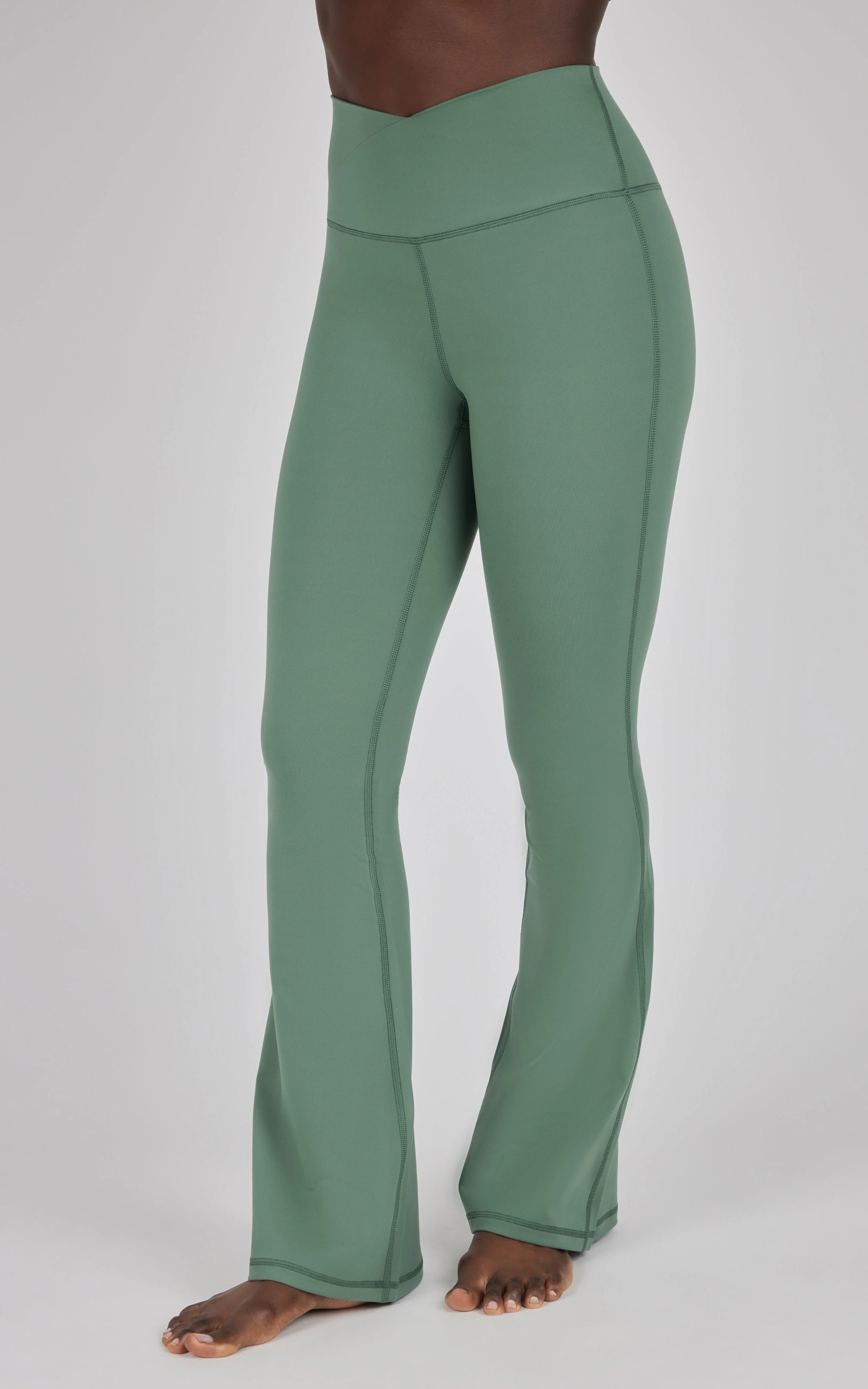 Lux Madison Crossover Elastic Free Waist Flare Leg Pant - Our Cafe Story - Image 6