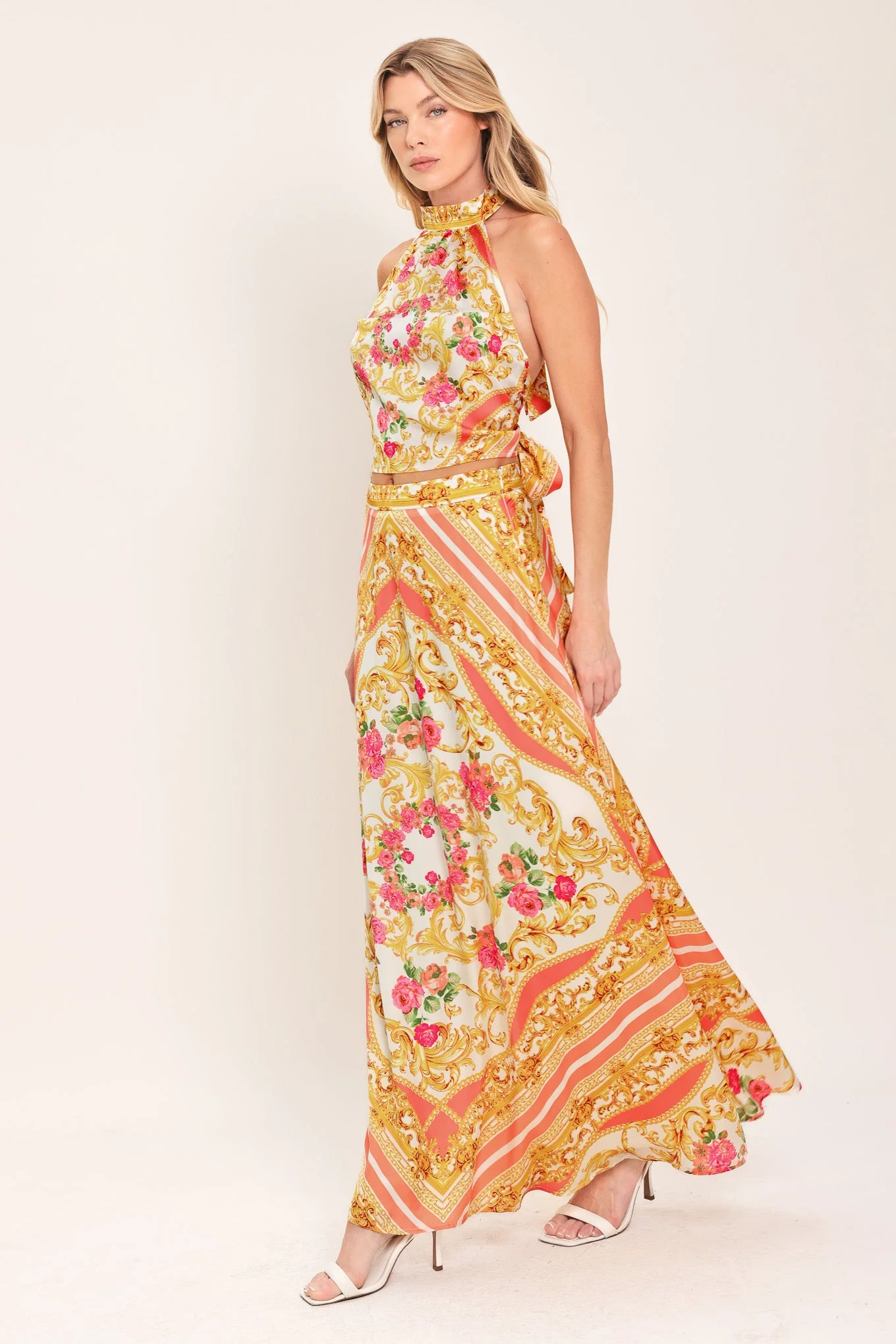 Luxe Love Story Woven Midi Circle Skirt - Image 4