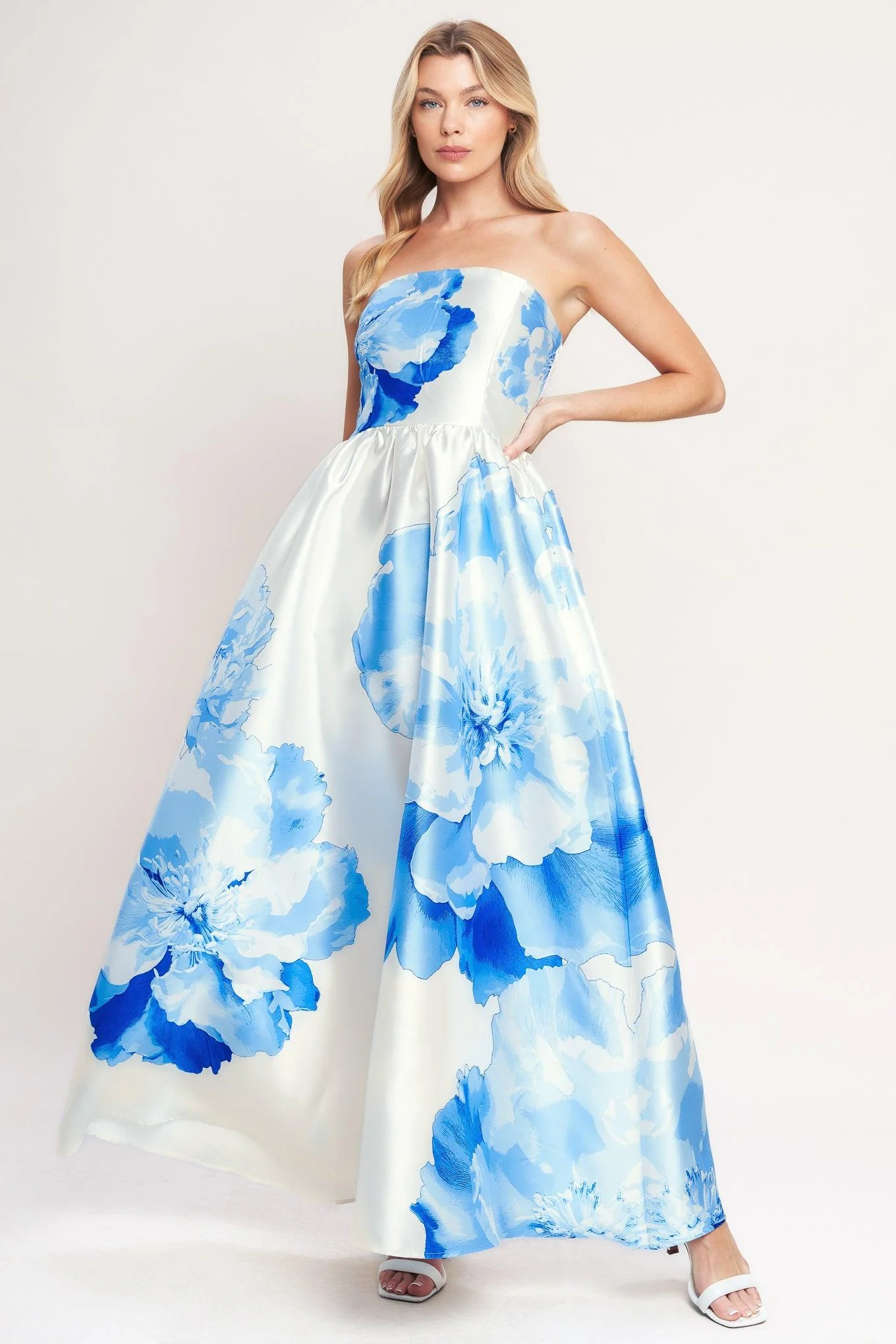 Luxe Peony Woven Maxi Dress - Image 7