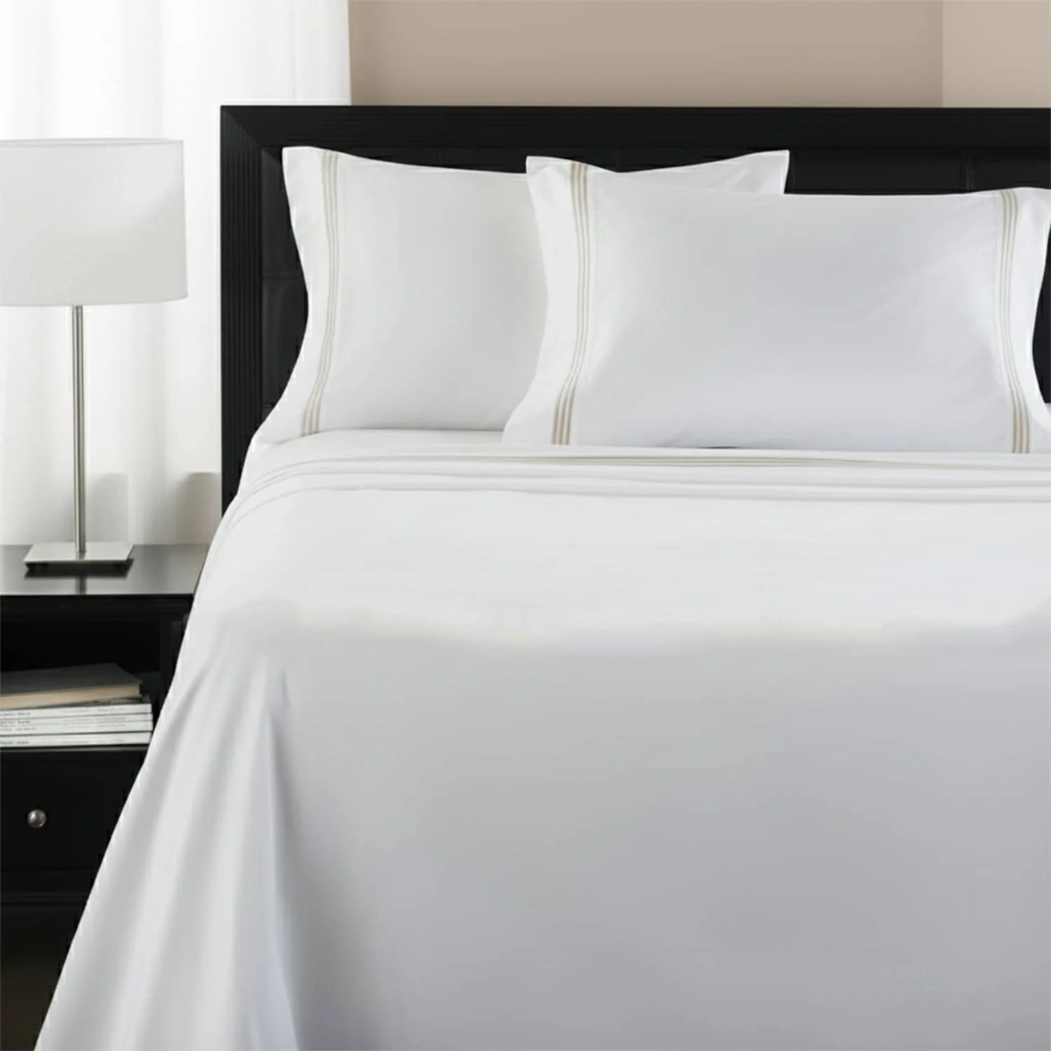 Luxury Home 3-Line Embroidered 4 Piece Buttery-Soft Microfiber Sheet Set, Wrinkle-Resistant, Deep Pockets Up to 14 - Image 6