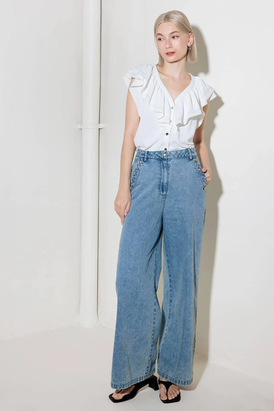 Made for Romance Off White Woven Top - Image 3
