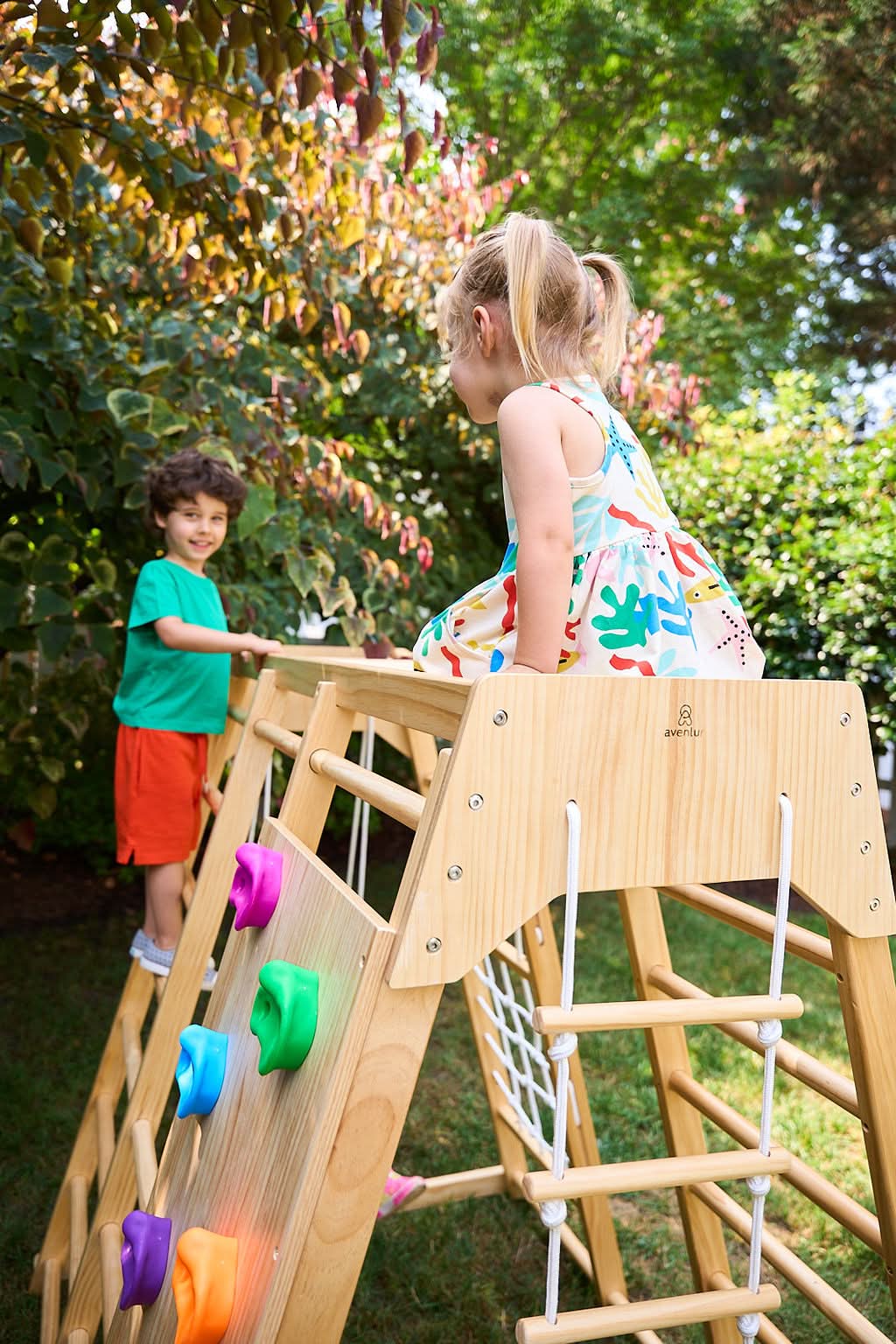 Magnolia 7-in-1 Real Wood Playset | Indoor & Outdoor Climbing Gym for Kids - Image 12