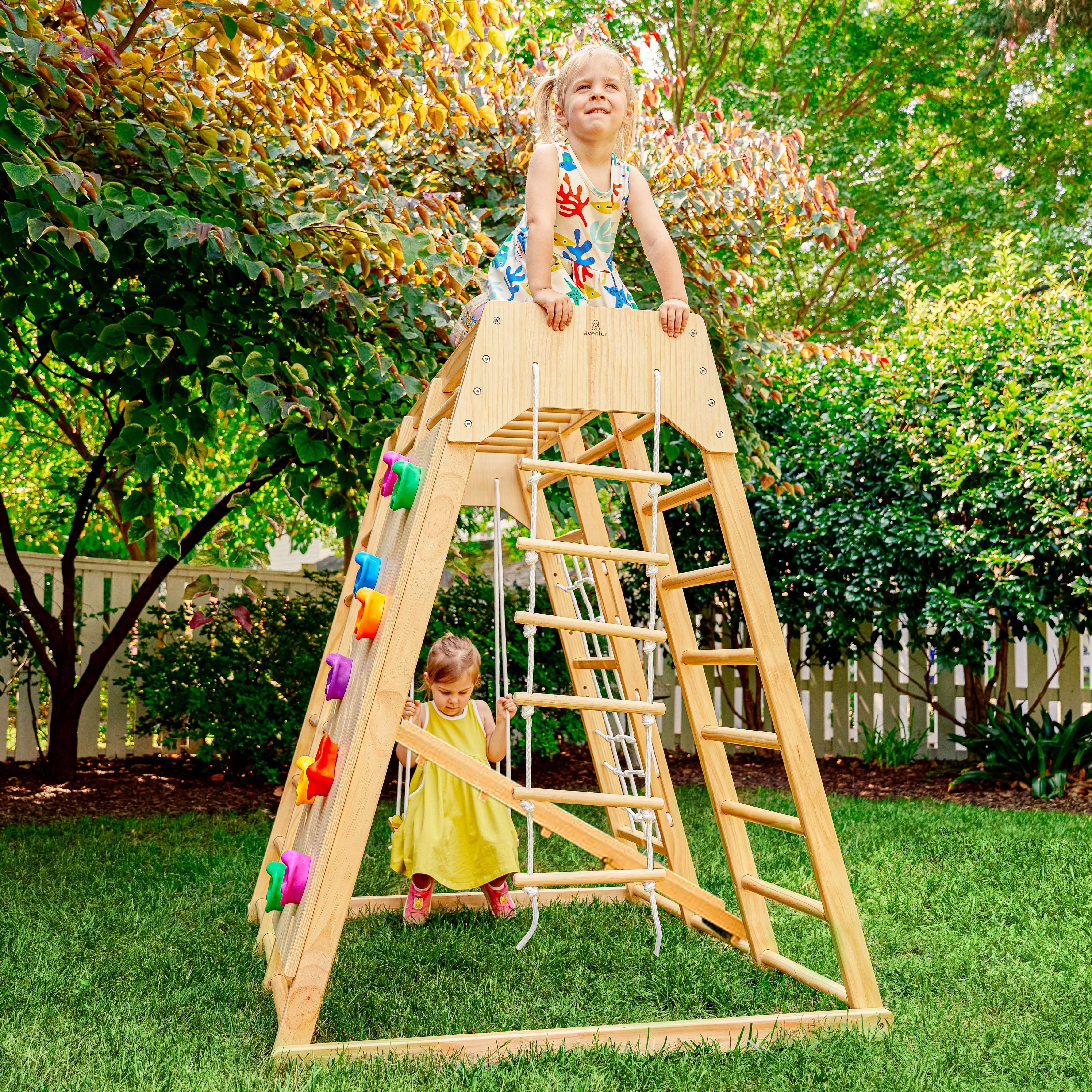 Magnolia 7-in-1 Real Wood Playset | Indoor & Outdoor Climbing Gym for Kids - Image 17