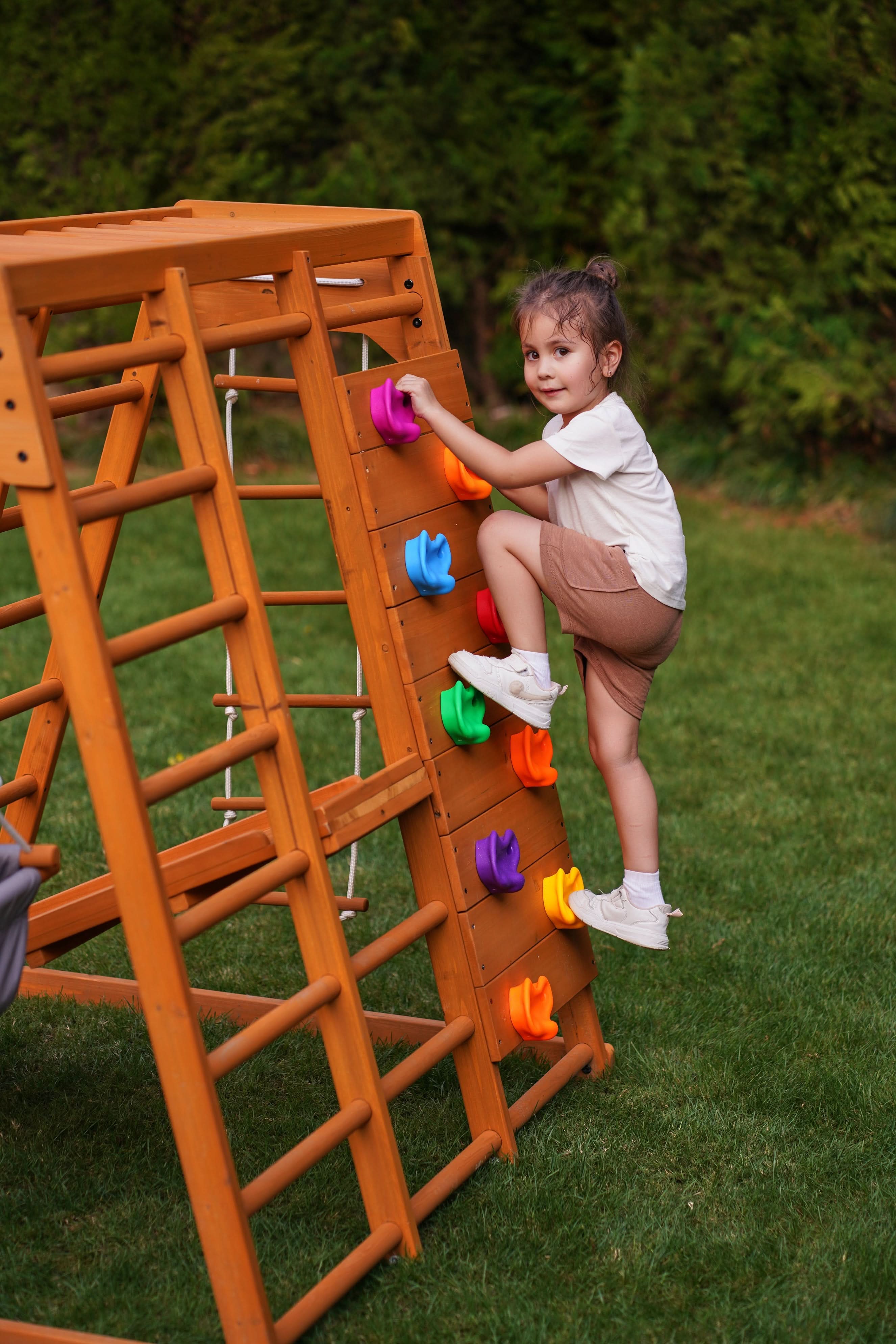 Magnolia 7-in-1 Real Wood Playset | Indoor & Outdoor Climbing Gym for Kids - Image 8