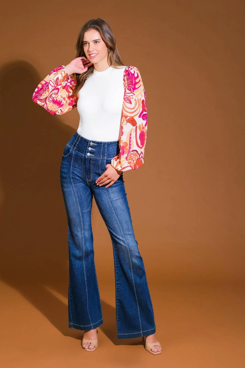 Majestic Flow Sweater Woven Top - Image 5