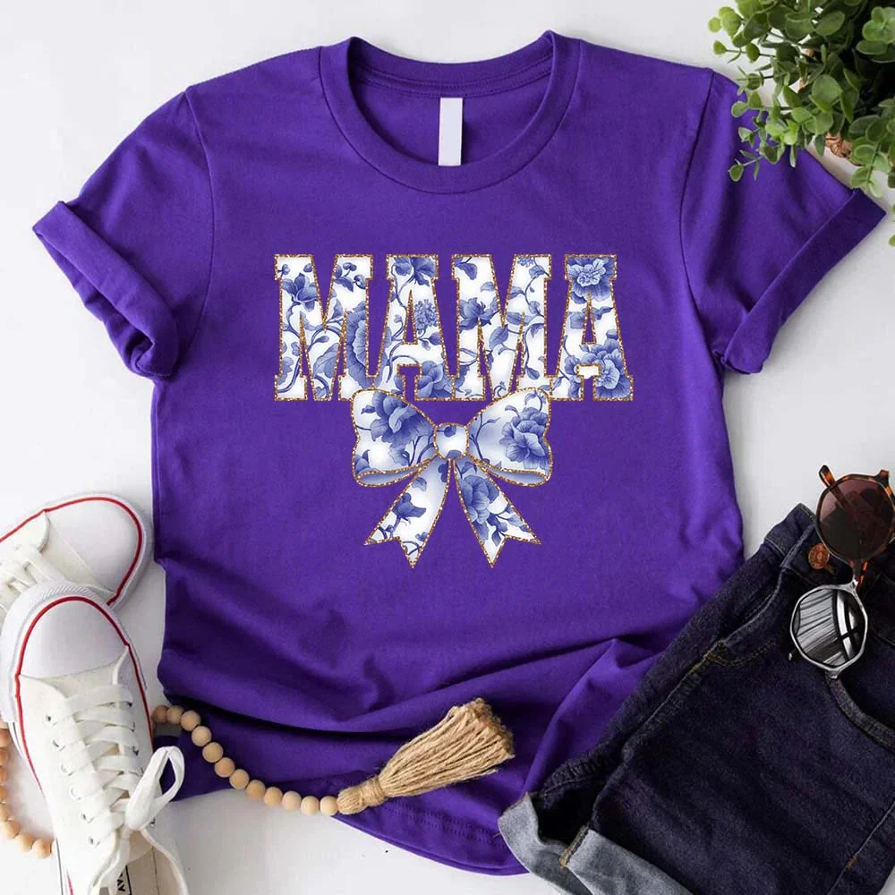 Mama Chinoiserie Coquette Bow T-Shirts – Elegant & Trendy Graphic Tees for Moms - Image 13