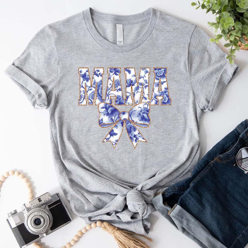 Mama Chinoiserie Coquette Bow T-Shirts – Elegant & Trendy Graphic Tees for Moms - Image 8