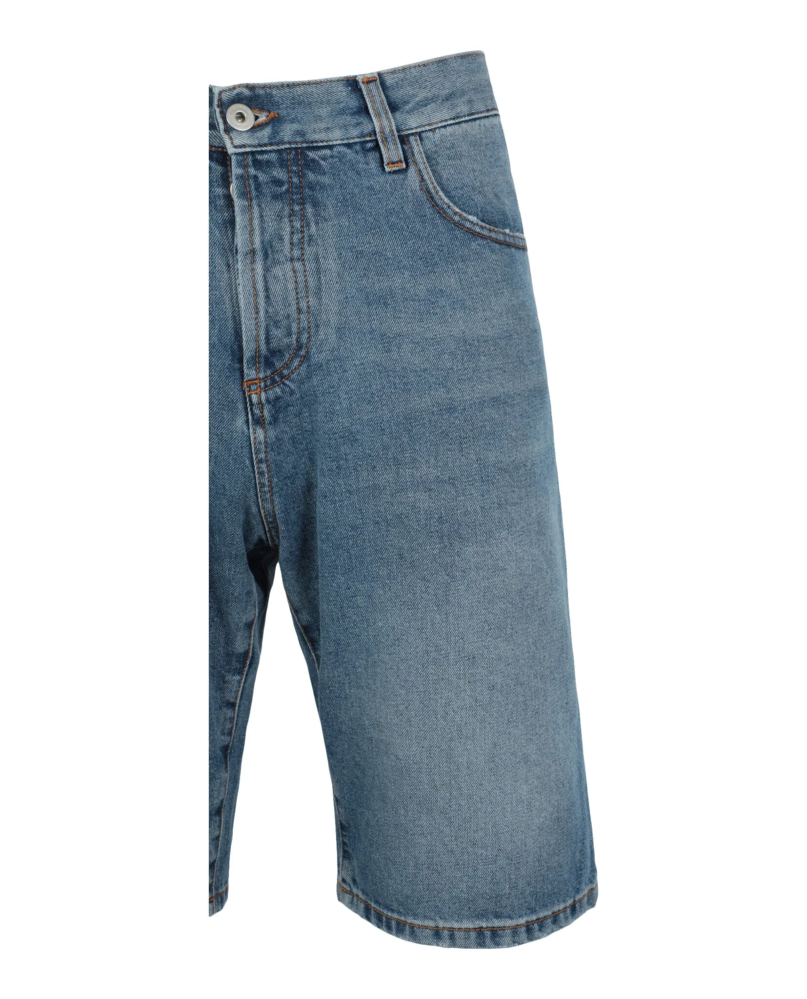 Marcelo Burlon Cross Stonewash Denim Shorts - Image 3
