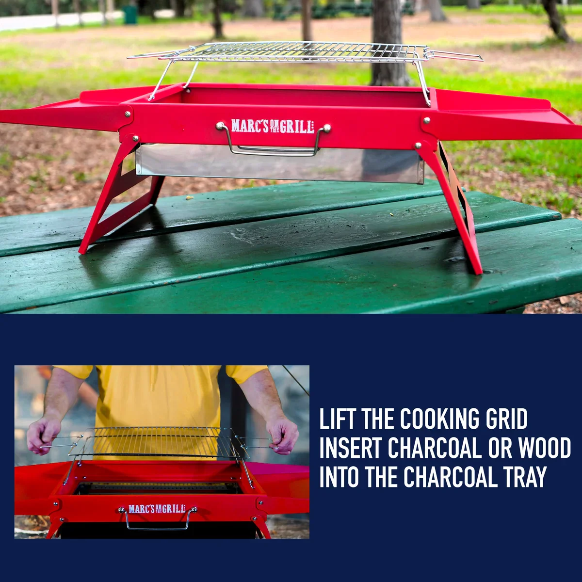 Marc's On The Grill Folding Charcoal Grill - 2 Colors! - Image 6