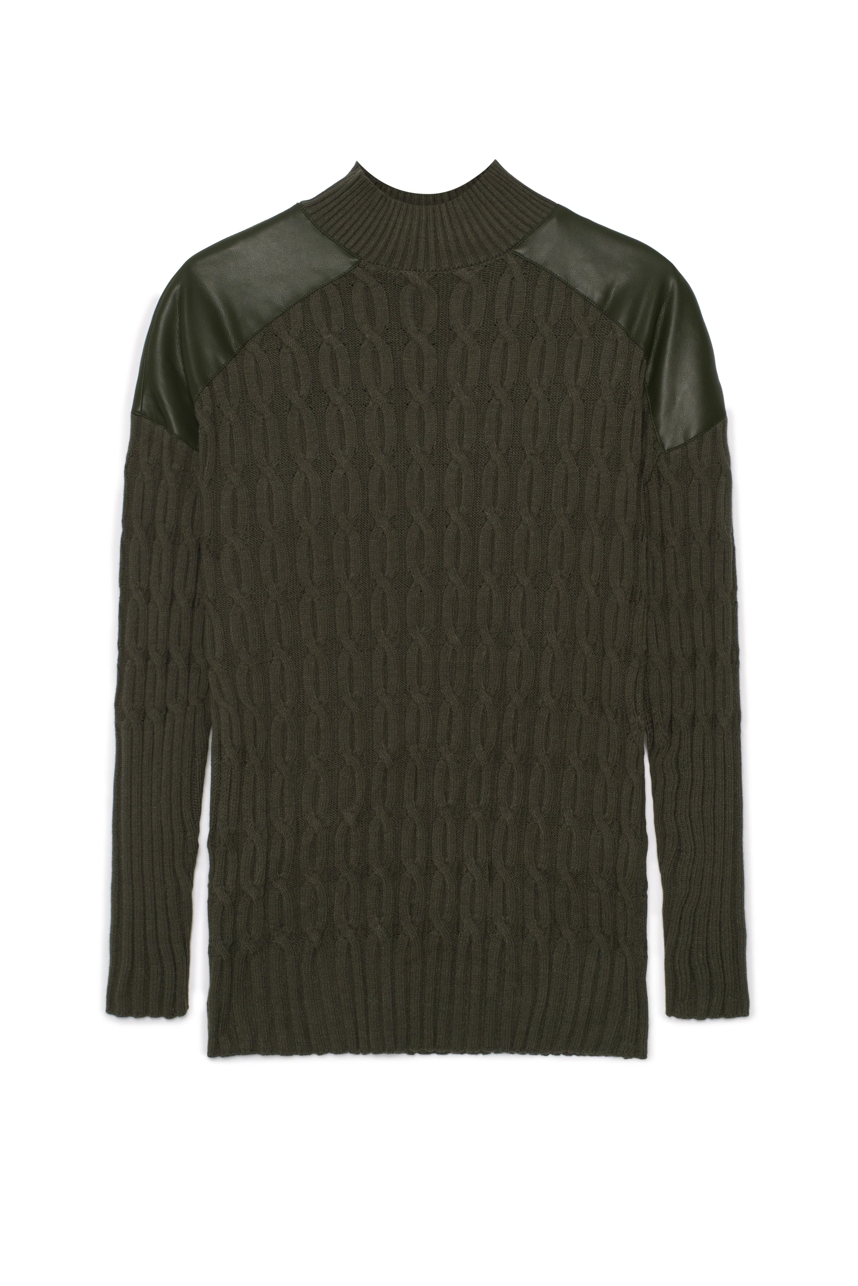 Maternity Dolman Leather Combo Sweater - Image 2