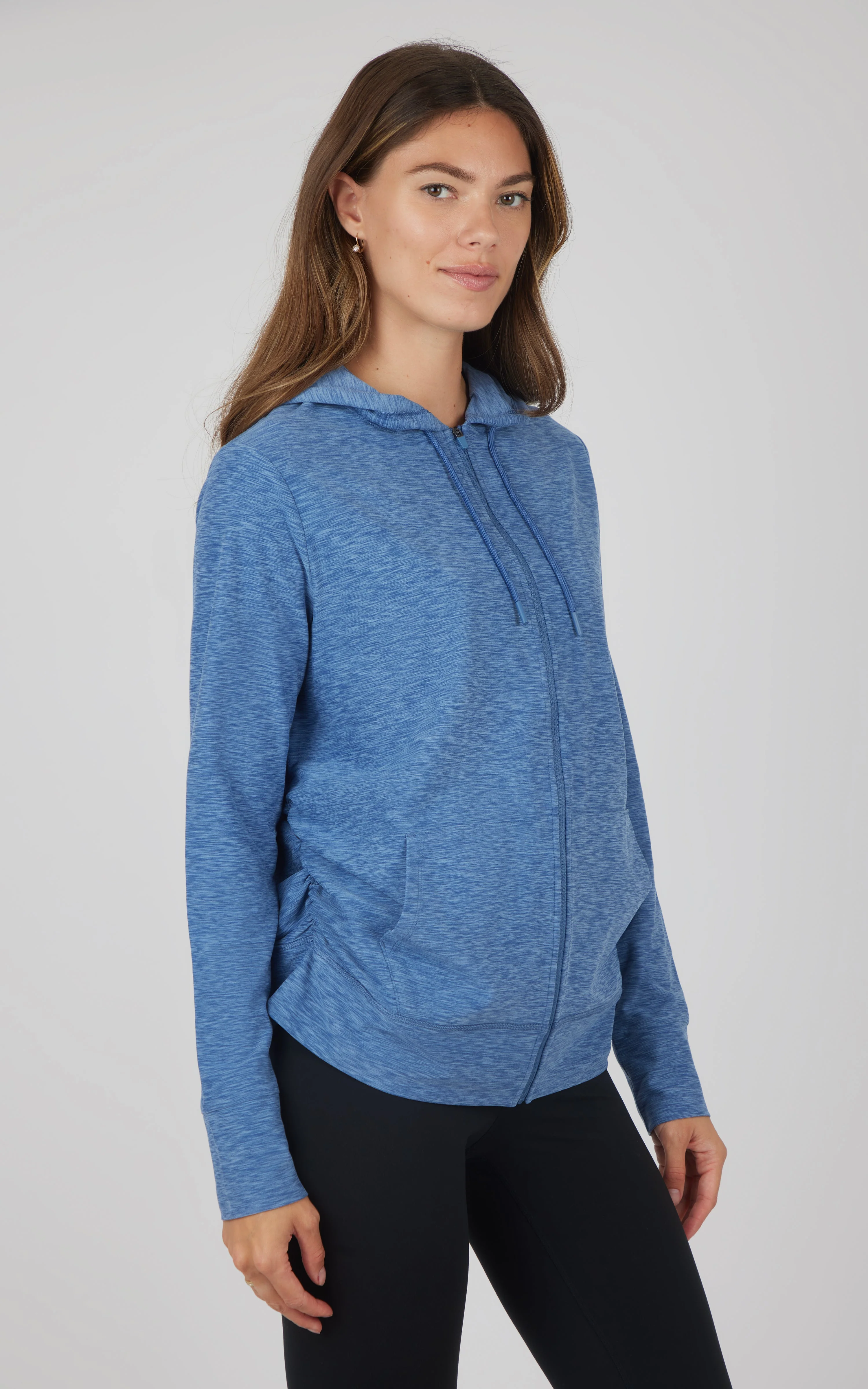 Maternity Heathered Lux Full Zip Jacket - Image 5