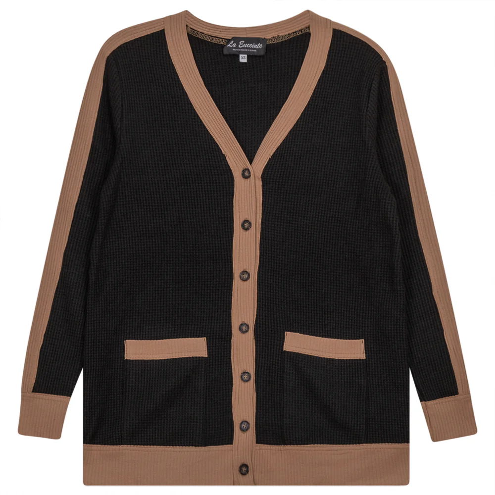 Maternity Waffle Contrast Cardigan - Image 4