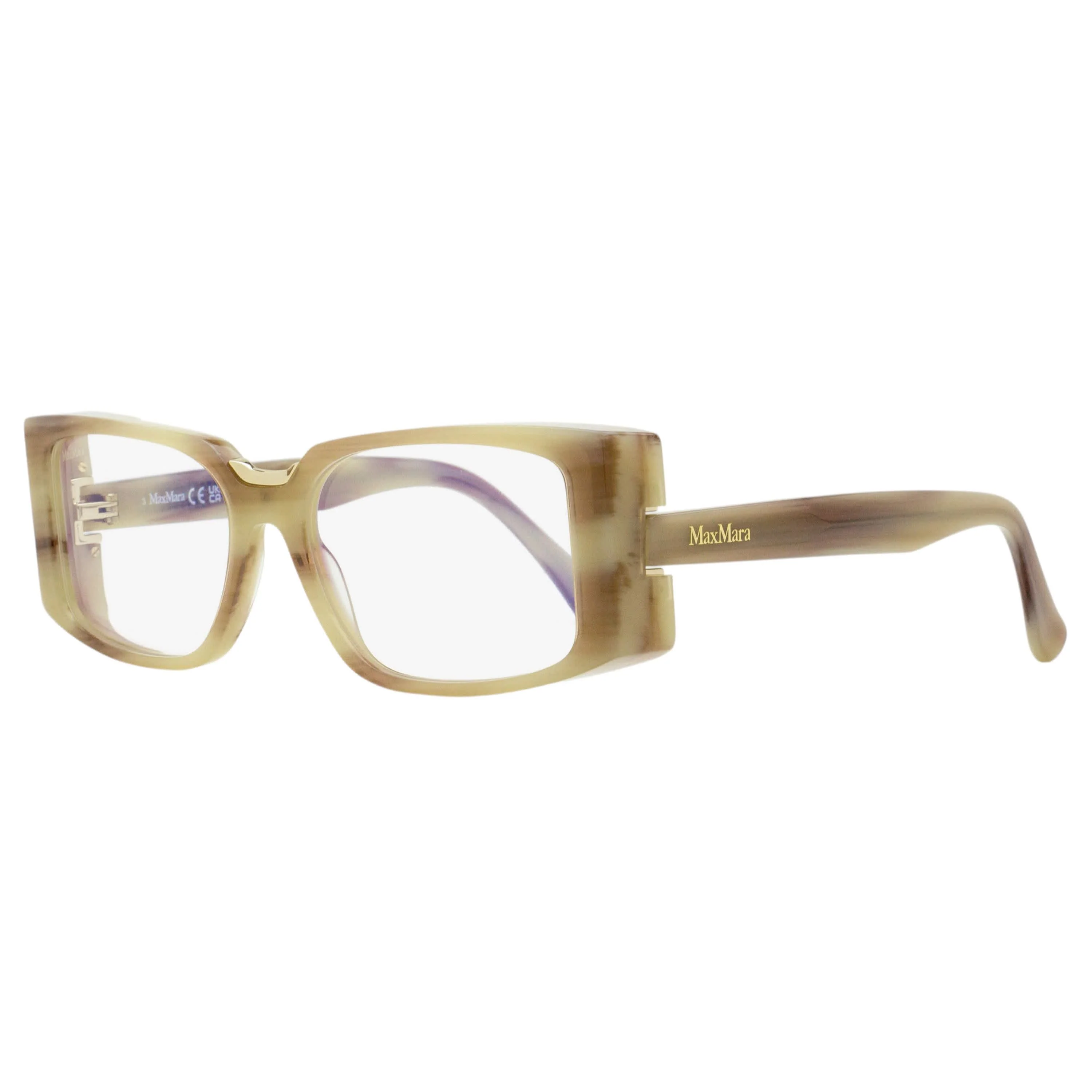 Max Mara Rectangular Blue Block Eyeglasses MM5157-B 001 Black/Gold 54mm - Image 5