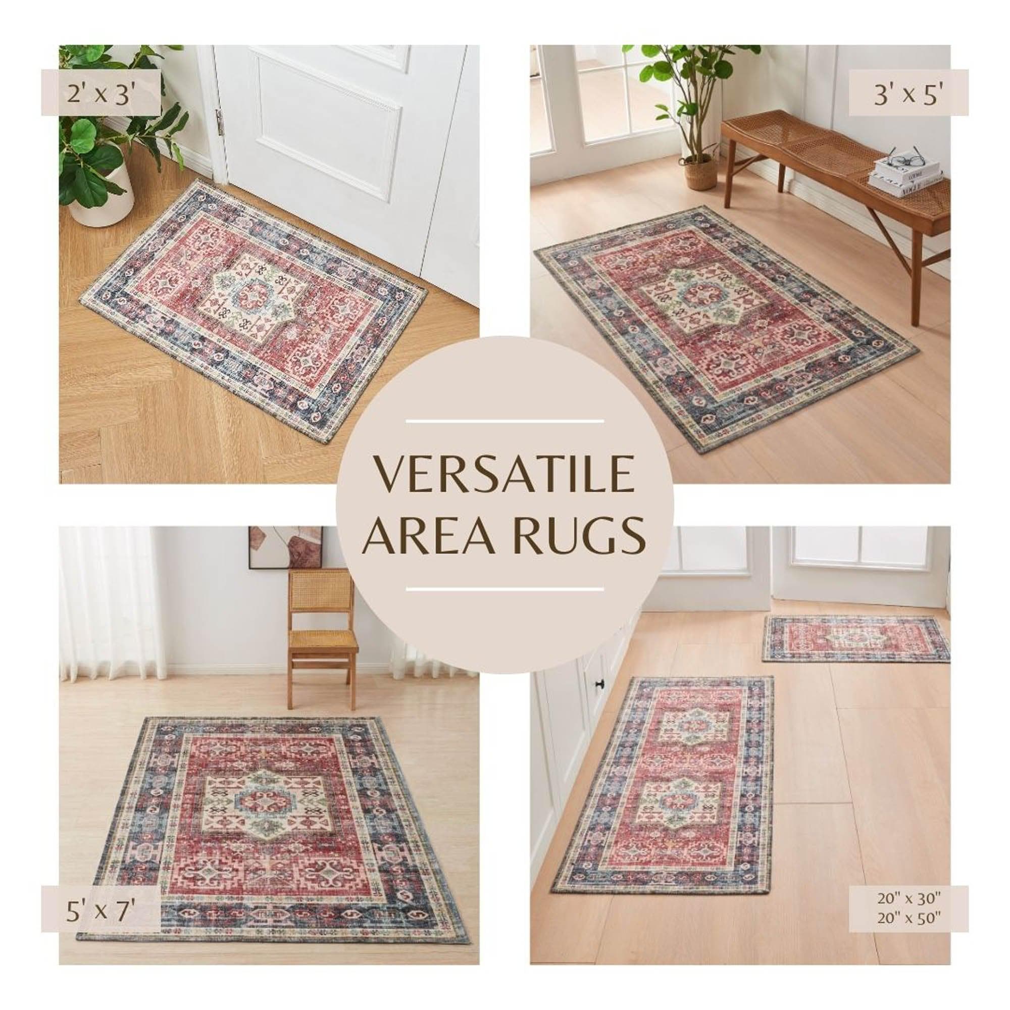 Medallion Machine Washable Accent Area Rug 3' x 5' - Nava Collection - Image 13