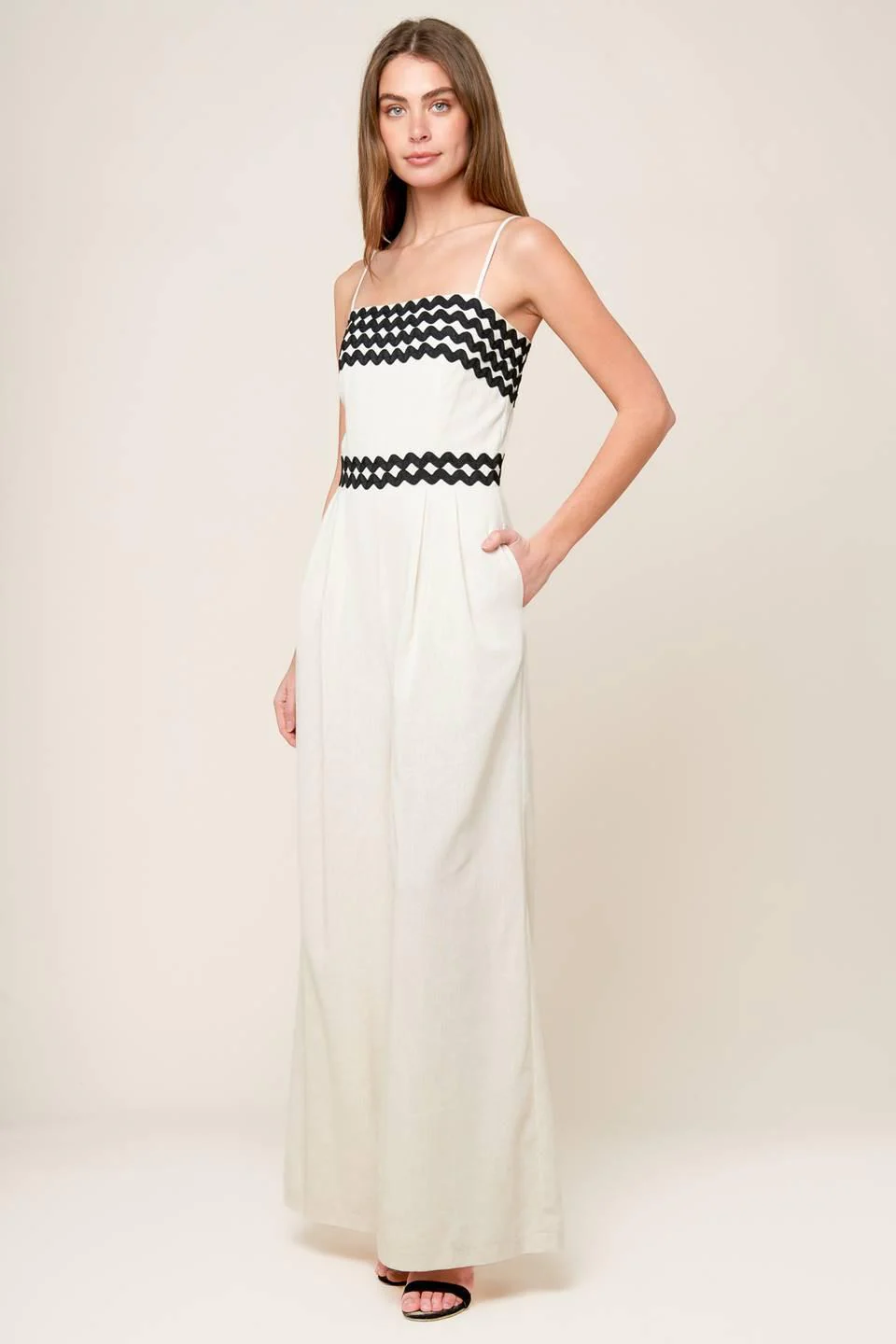 Meet at the Pier Cream Woven Jumpsuit - Image 4