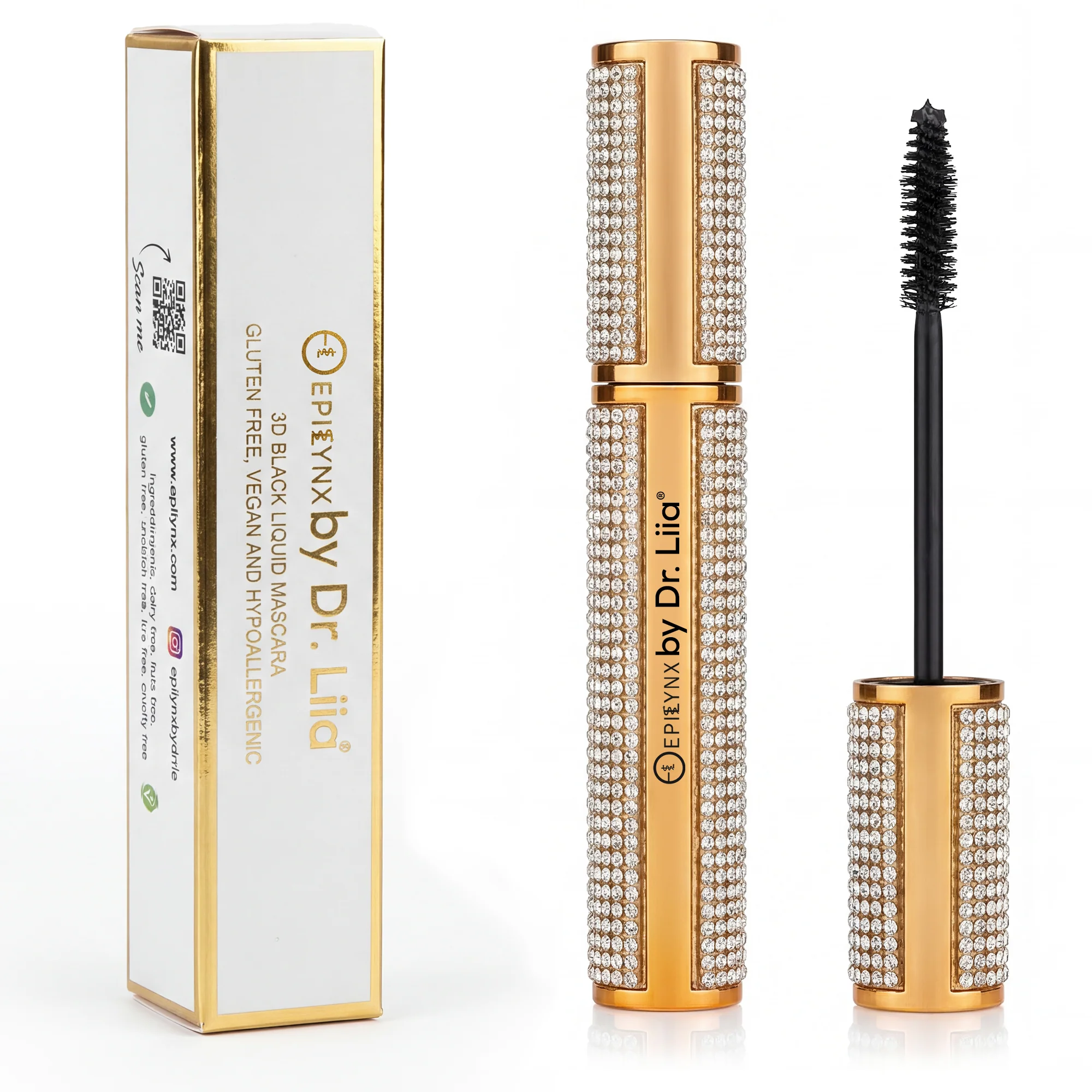 Mega Volume Vegan Mascara Black and Blue – Smudge-Proof with Handmade Diamond Case - Image 26
