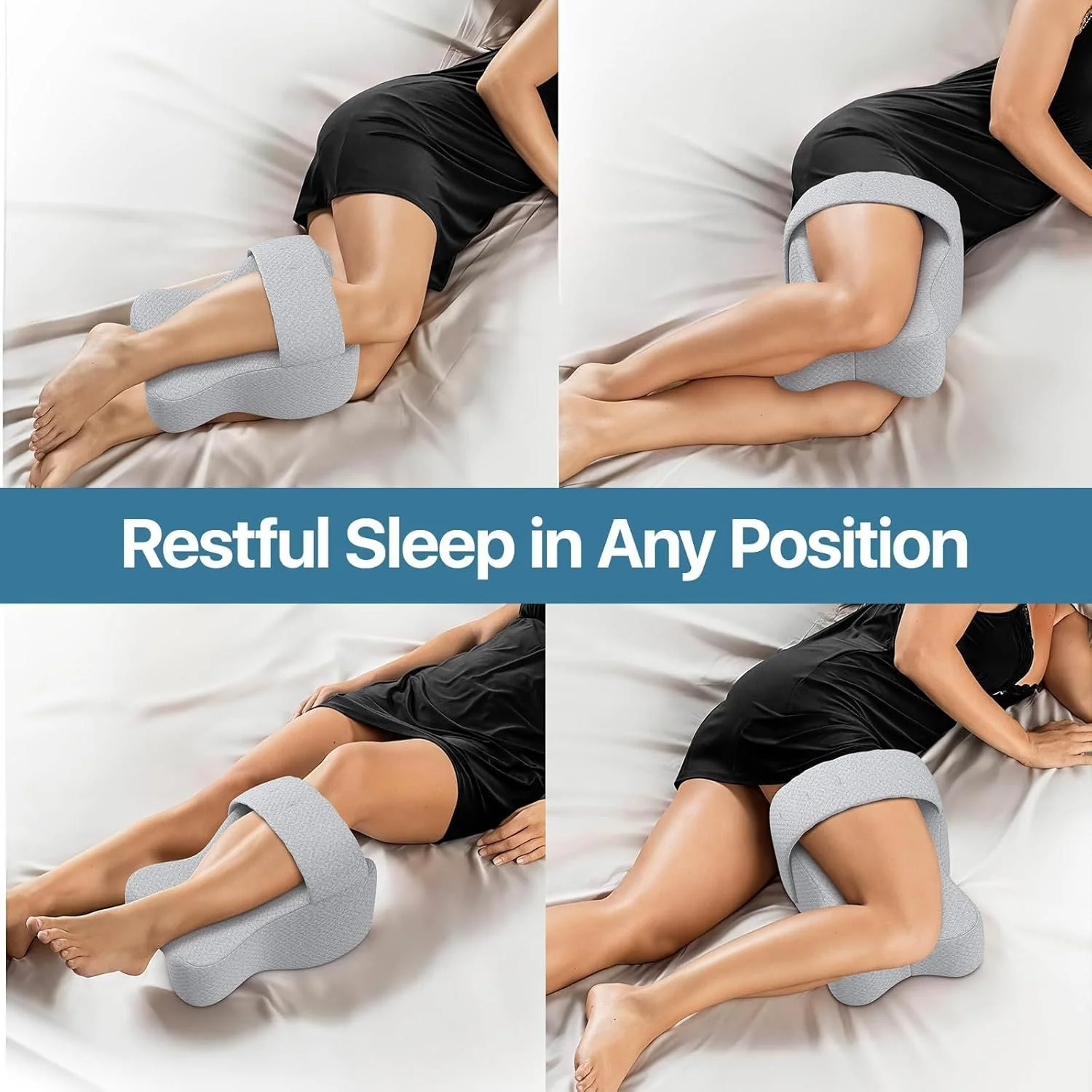 Memory Foam Knee Pillow for Side Sleepers – Leg Gap Support for Hip & Back Pain Relief - Image 4