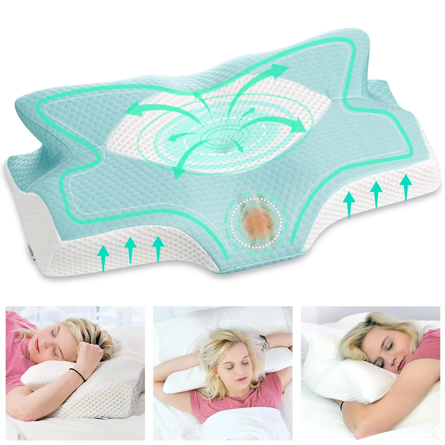 Memory Foam Neck Pillow – Ergonomic Support for Side and Back Sleepers - Image 2