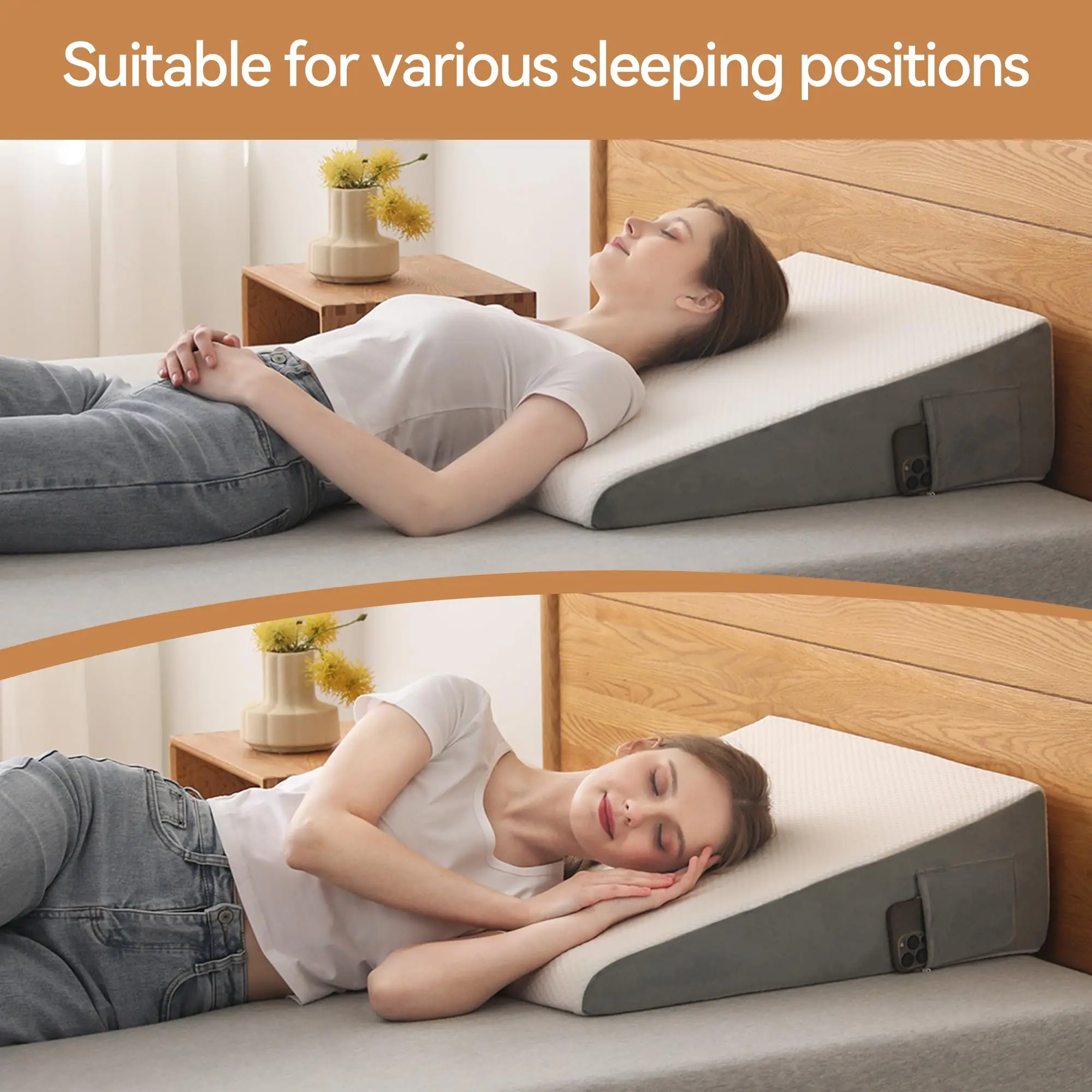 Memory Foam Wedge Pillow for Acid Reflux Relief - Image 4