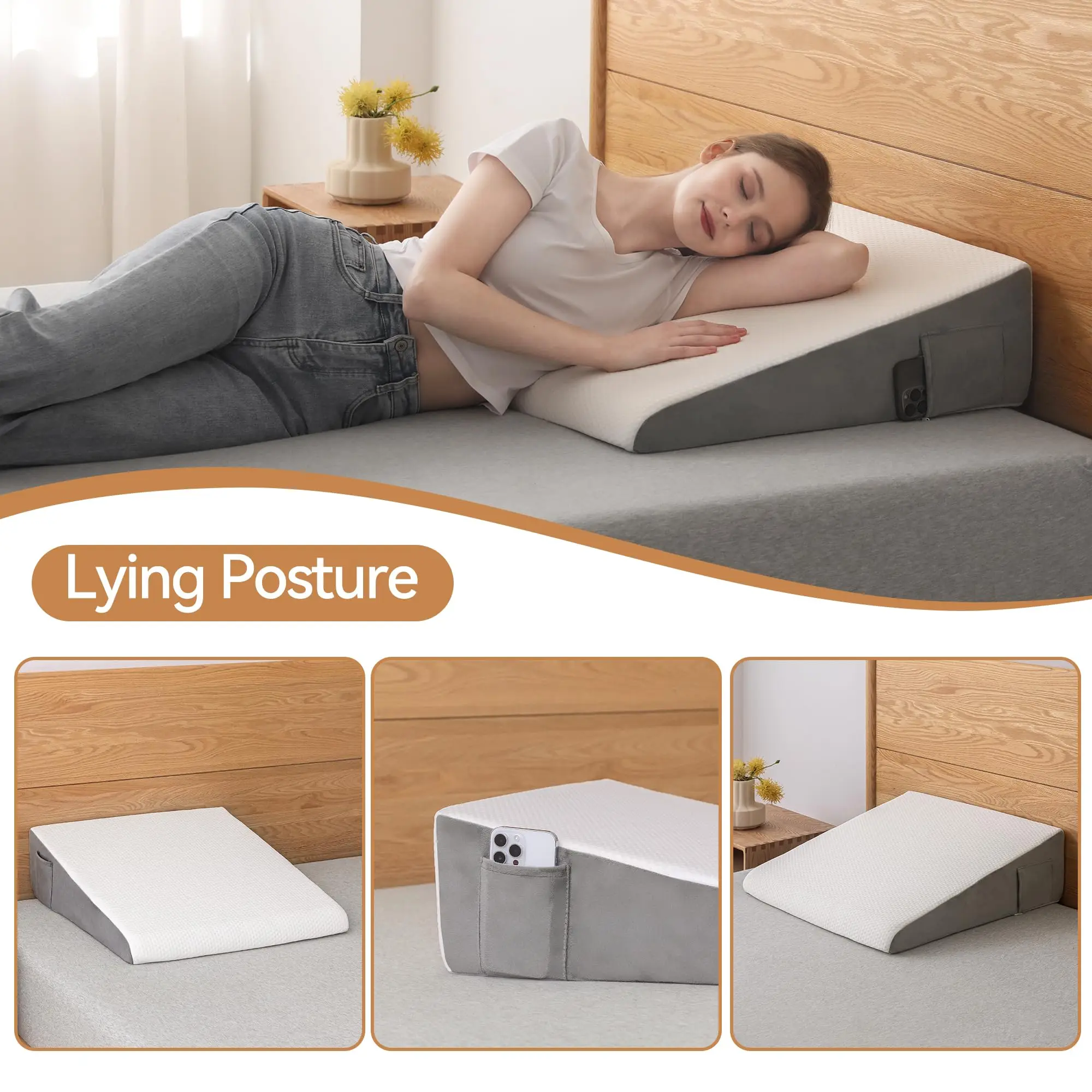Memory Foam Wedge Pillow for Acid Reflux Relief - Image 6