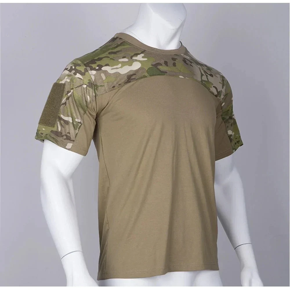 Mens Camouflage Shirts Tees Tactical Combat Shirt Hunting Clothes Tops Workout Clothing Outdoor Breathable Camo T Shirt - Image 13