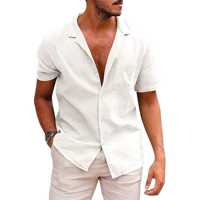 Men's Casual Beach Shirt - Short Sleeve Button Down for Effortless Summer Style - Image 12