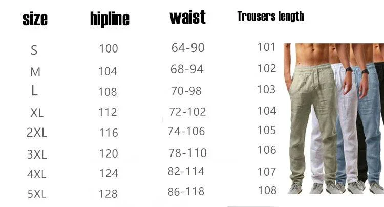 Men's Casual Cotton Linen Elastic Waist Pants with Streetwear Style - Image 2