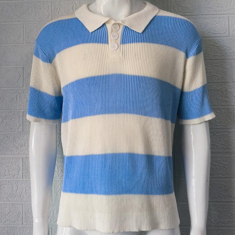 Mens Clothing Summer Fashion Lapel Sweater Short Sleeve Men Clothing Men Wears - Image 3