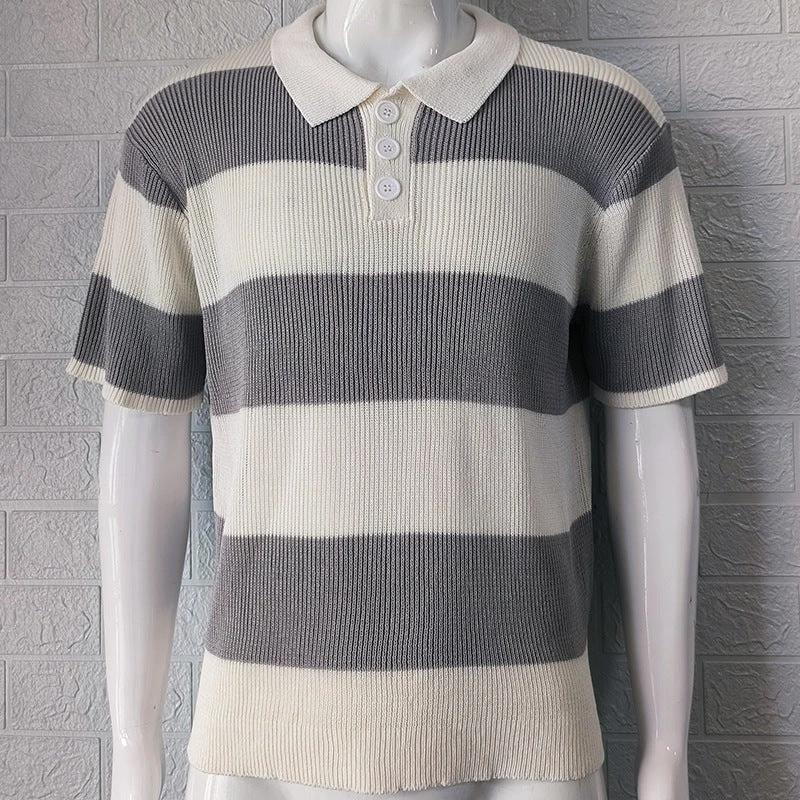 Mens Clothing Summer Fashion Lapel Sweater Short Sleeve Men Clothing Men Wears - Image 5