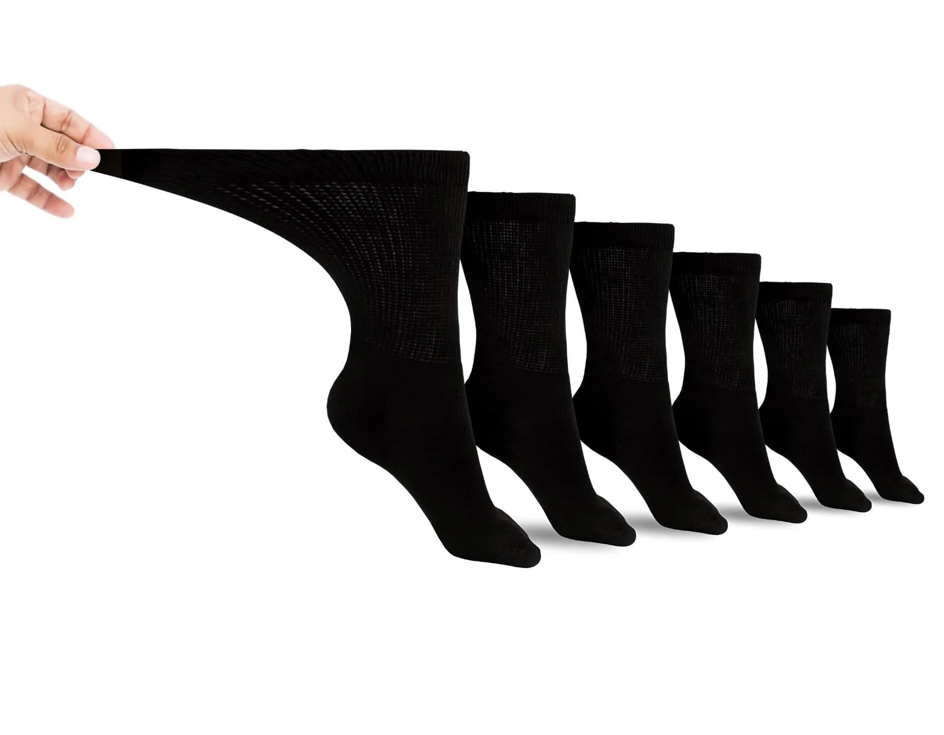 Men's Cotton Diabetic Crew Socks (6 Pair) - Image 4