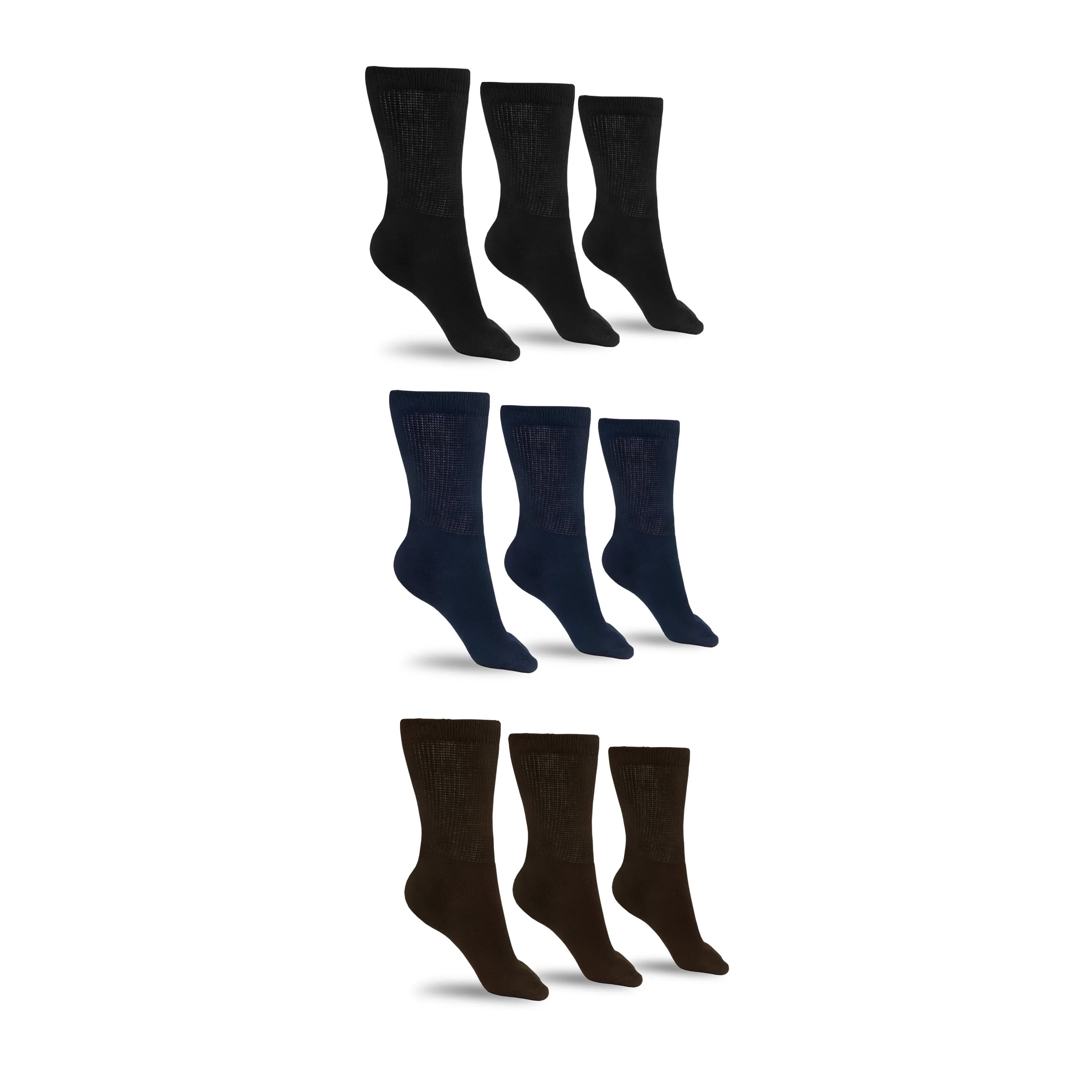 Men's Cotton Diabetic Crew Socks (Assorted) - Image 4