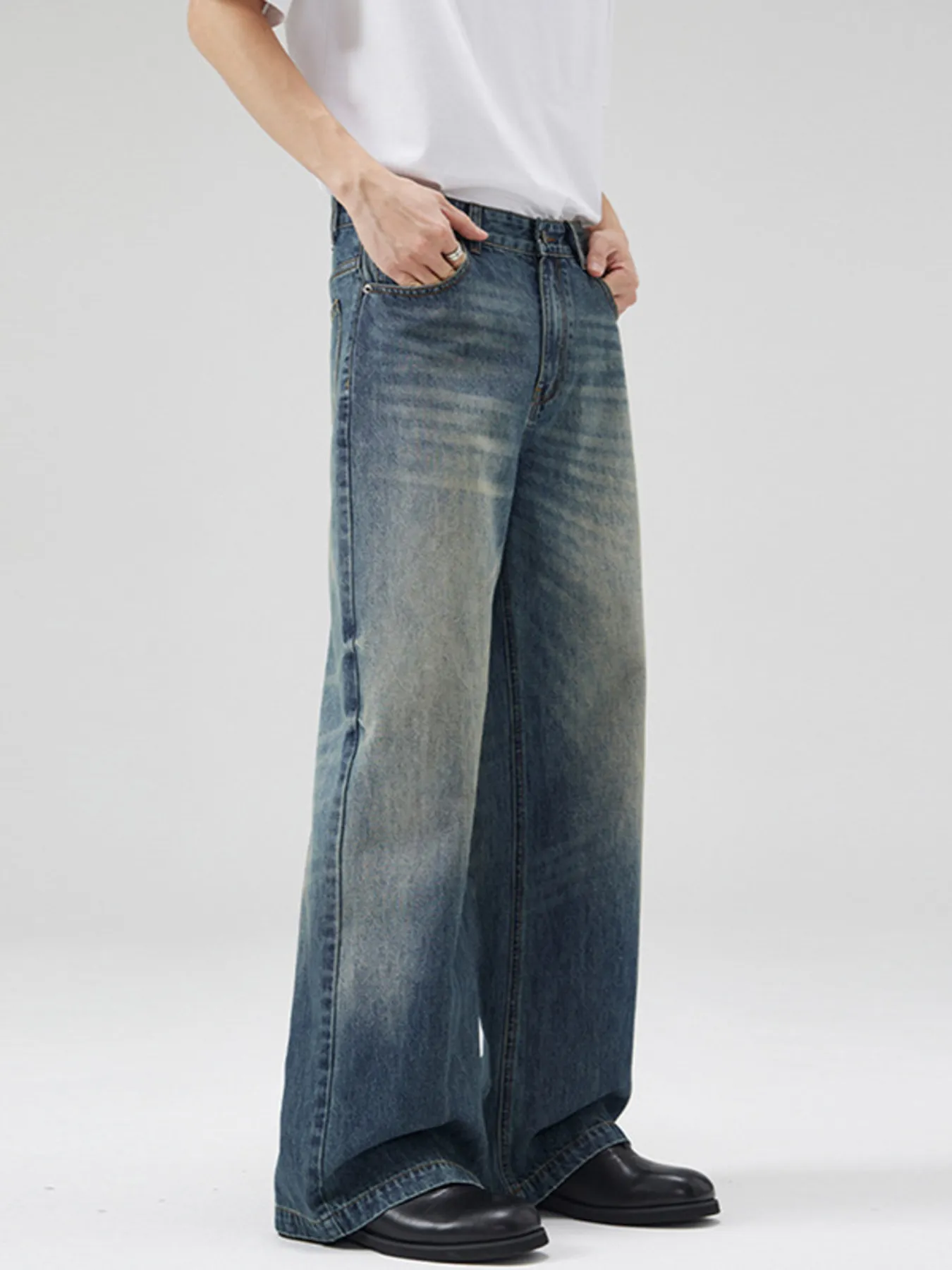 Men's Full Size Wide Leg High Waisted Jeans Plus Size - Image 3