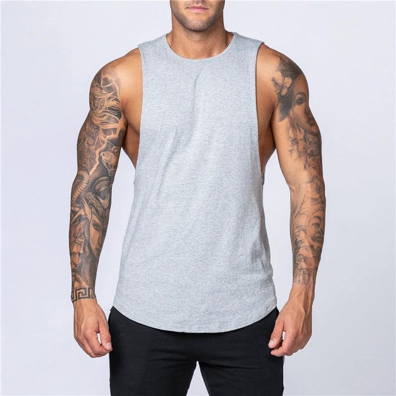 Men's Gym Clothing Summer Fitness Cotton Tank Top Men Jogging Bodybuilding Sleeveless Shirt Breathable O-Neck Casual Muscle Vest - Image 11