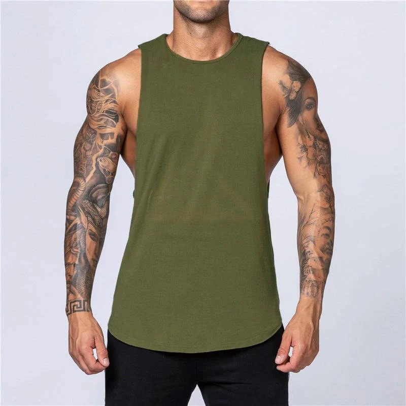 Men's Gym Clothing Summer Fitness Cotton Tank Top Men Jogging Bodybuilding Sleeveless Shirt Breathable O-Neck Casual Muscle Vest - Image 14