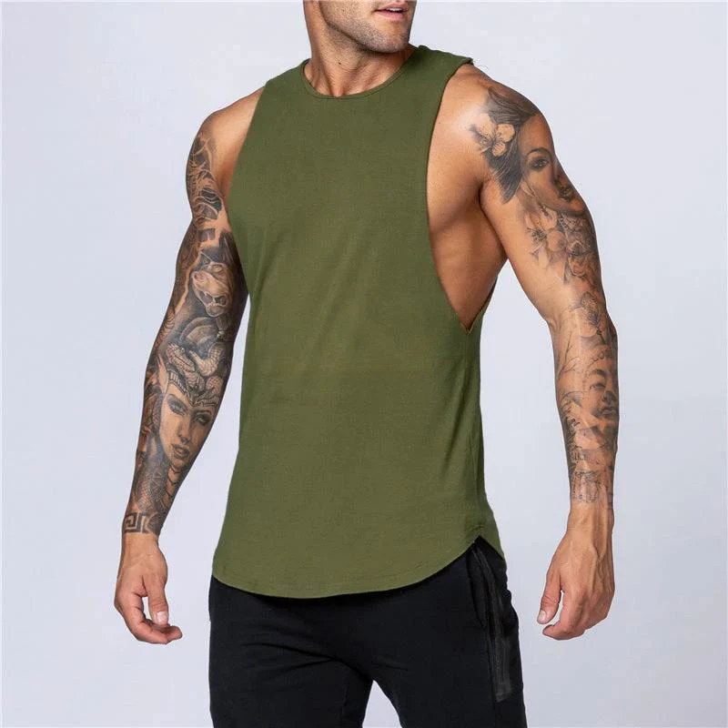 Men's Gym Clothing Summer Fitness Cotton Tank Top Men Jogging Bodybuilding Sleeveless Shirt Breathable O-Neck Casual Muscle Vest - Image 15
