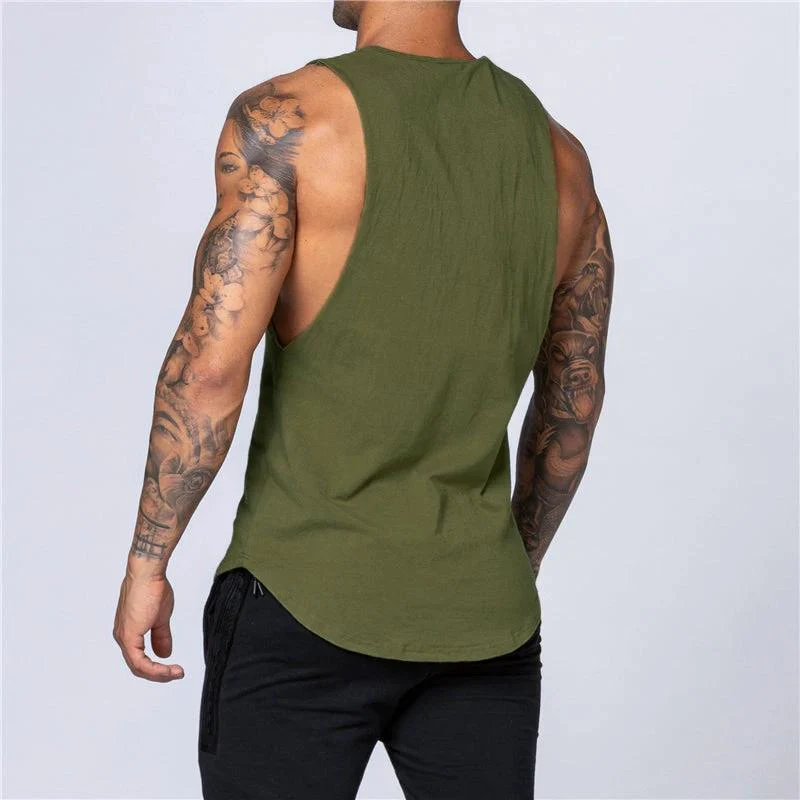 Men's Gym Clothing Summer Fitness Cotton Tank Top Men Jogging Bodybuilding Sleeveless Shirt Breathable O-Neck Casual Muscle Vest - Image 16