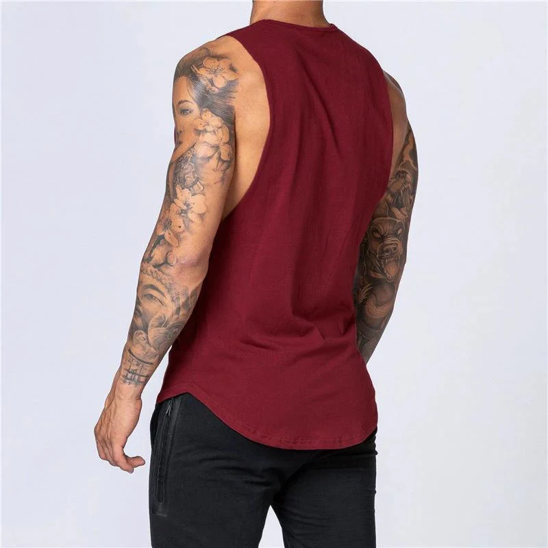 Men's Gym Clothing Summer Fitness Cotton Tank Top Men Jogging Bodybuilding Sleeveless Shirt Breathable O-Neck Casual Muscle Vest - Image 19