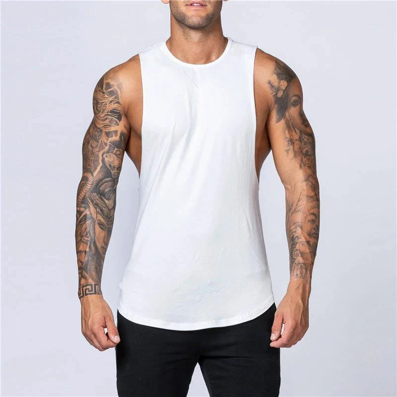 Men's Gym Clothing Summer Fitness Cotton Tank Top Men Jogging Bodybuilding Sleeveless Shirt Breathable O-Neck Casual Muscle Vest - Image 20