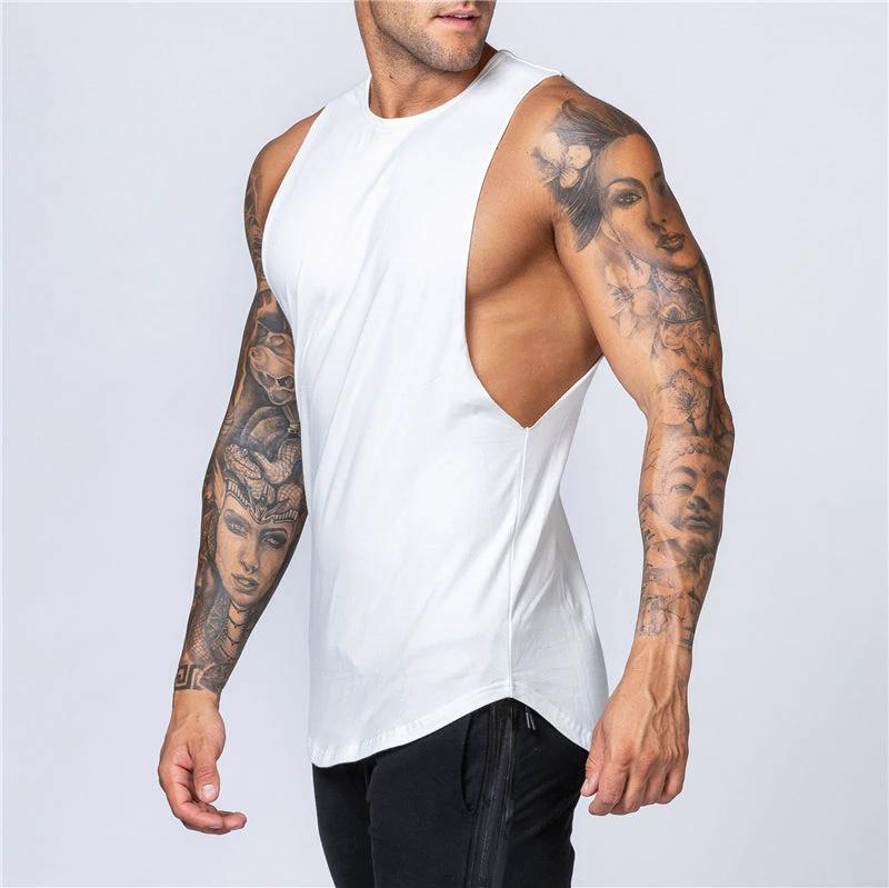 Men's Gym Clothing Summer Fitness Cotton Tank Top Men Jogging Bodybuilding Sleeveless Shirt Breathable O-Neck Casual Muscle Vest - Image 21