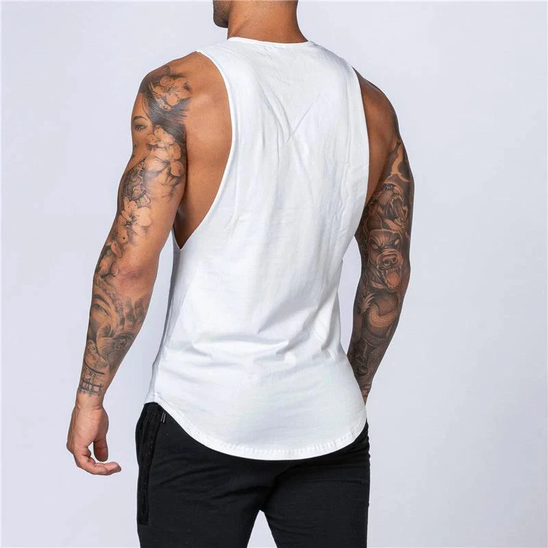 Men's Gym Clothing Summer Fitness Cotton Tank Top Men Jogging Bodybuilding Sleeveless Shirt Breathable O-Neck Casual Muscle Vest - Image 22