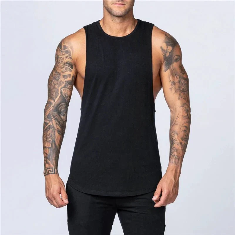 Men's Gym Clothing Summer Fitness Cotton Tank Top Men Jogging Bodybuilding Sleeveless Shirt Breathable O-Neck Casual Muscle Vest - Image 24