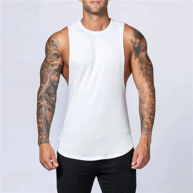 Men's Gym Clothing Summer Fitness Cotton Tank Top Men Jogging Bodybuilding Sleeveless Shirt Breathable O-Neck Casual Muscle Vest - Image 26