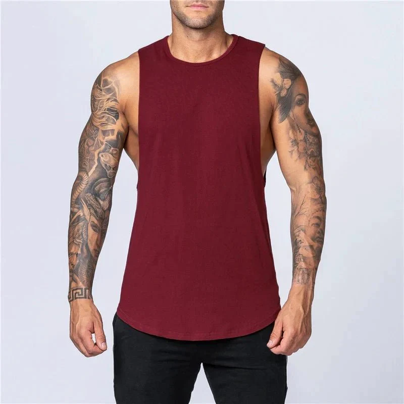 Men's Gym Clothing Summer Fitness Cotton Tank Top Men Jogging Bodybuilding Sleeveless Shirt Breathable O-Neck Casual Muscle Vest - Image 27