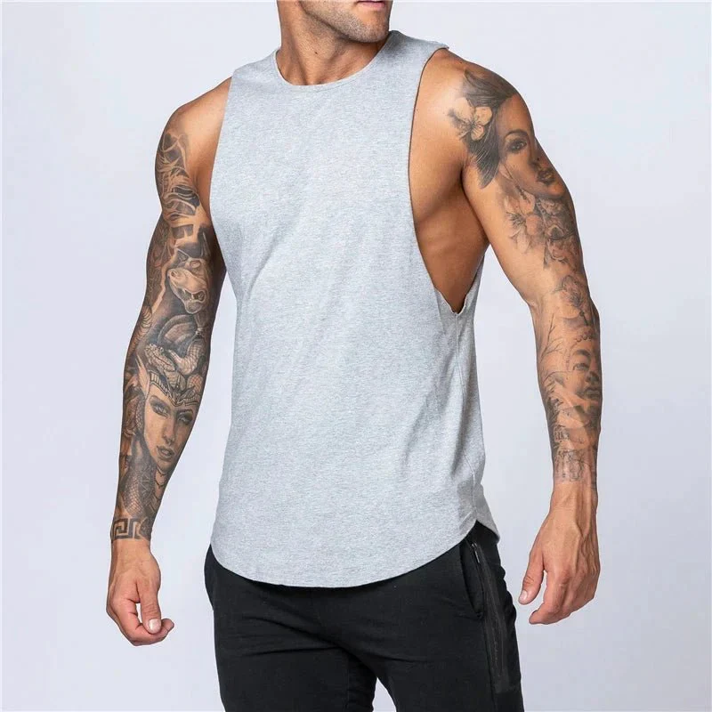 Men's Gym Clothing Summer Fitness Cotton Tank Top Men Jogging Bodybuilding Sleeveless Shirt Breathable O-Neck Casual Muscle Vest - Image 5