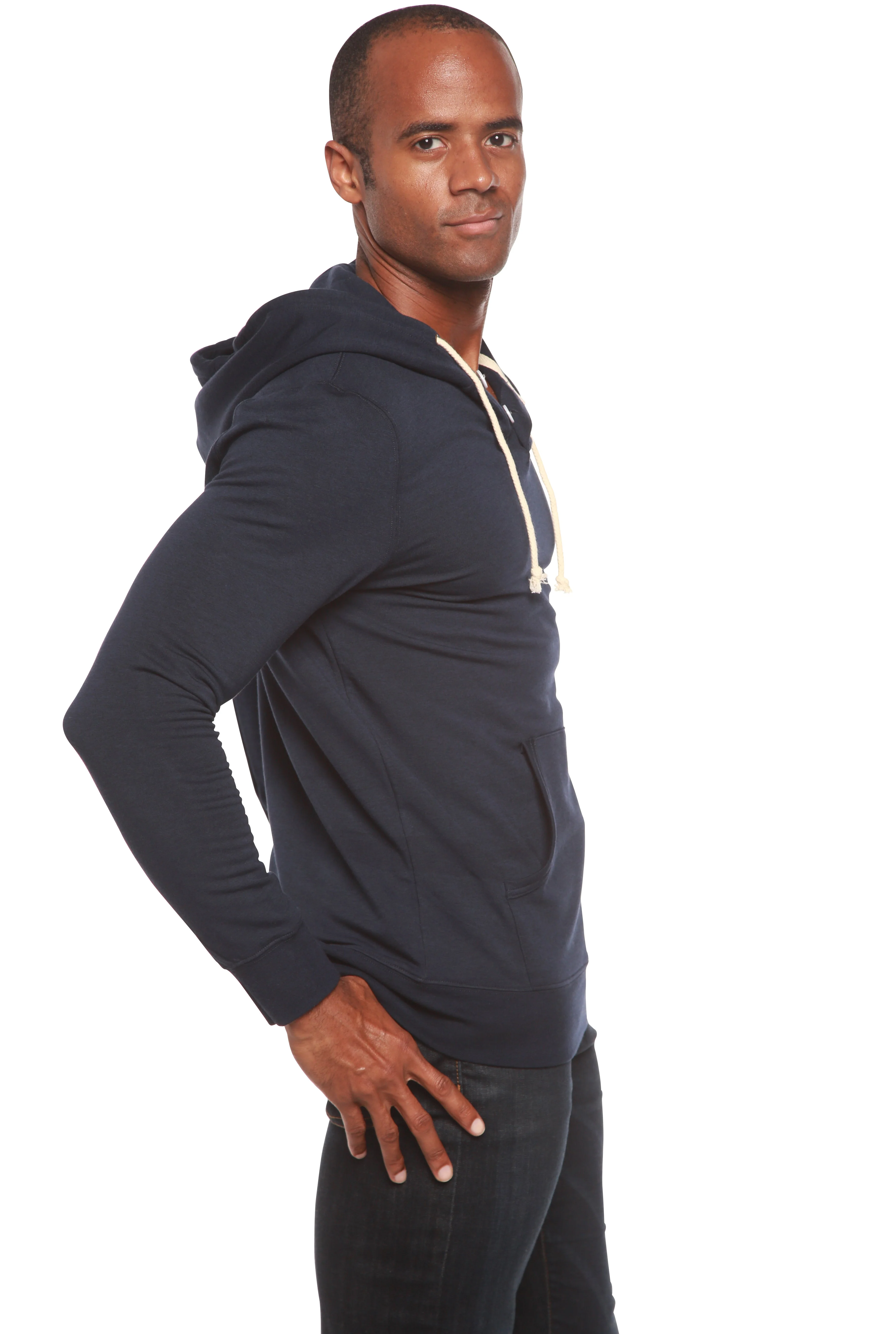 Men's Henley Style Bamboo Viscose Fleece Hoodie - Image 7