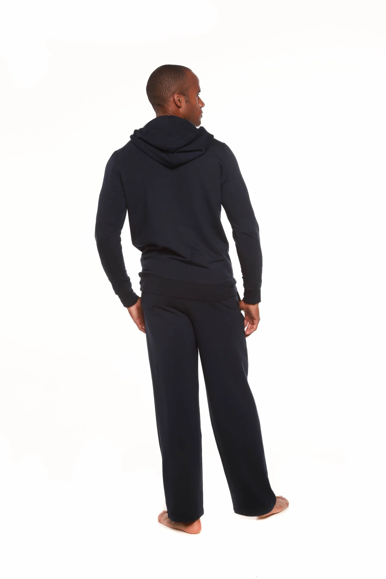 Men's Henley Style Bamboo Viscose Fleece Hoodie + Fleece Lounge Pants - Image 3