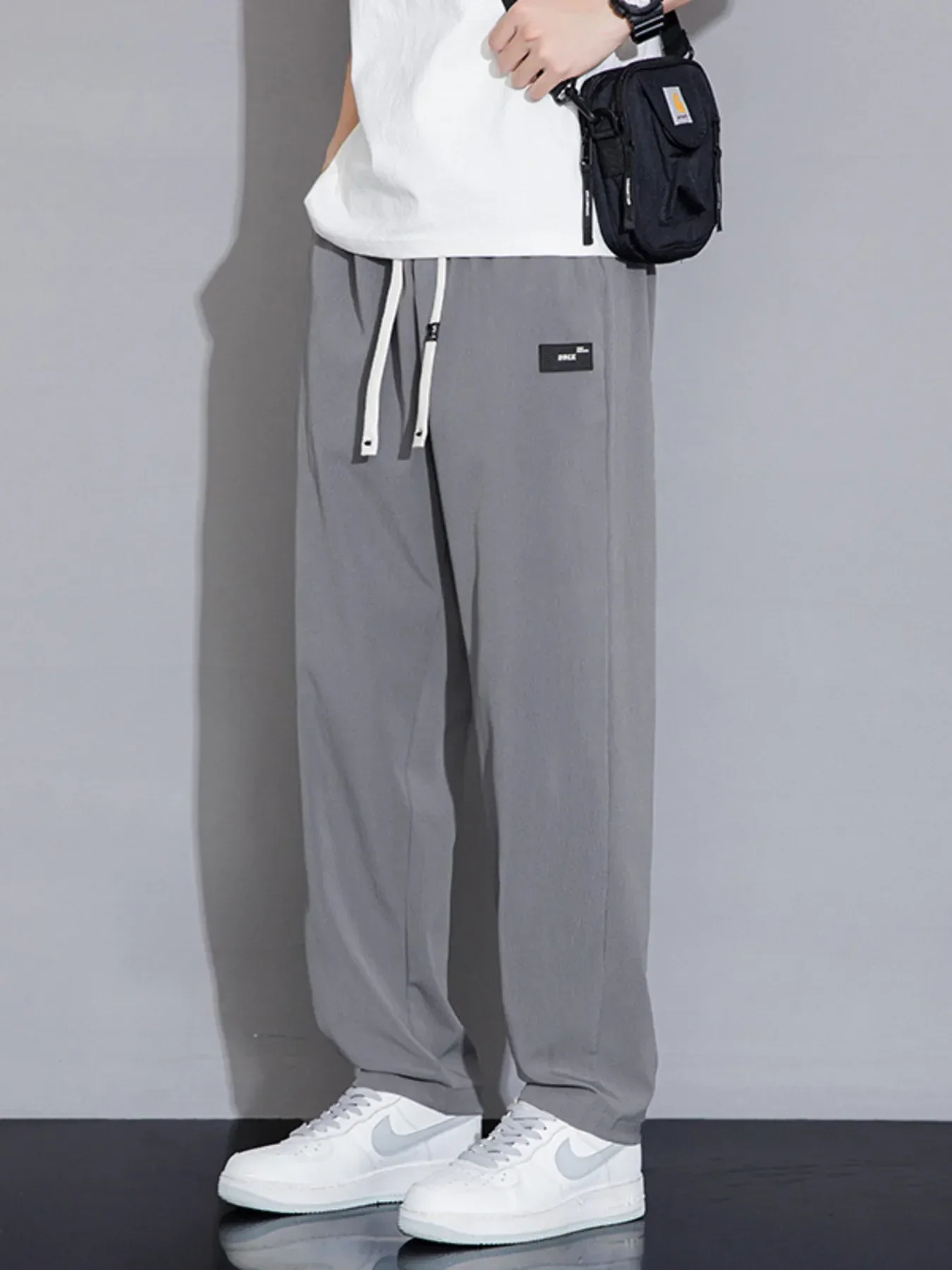 Men's Plus Size Casual Drawstring Wide Leg Pants - Image 2