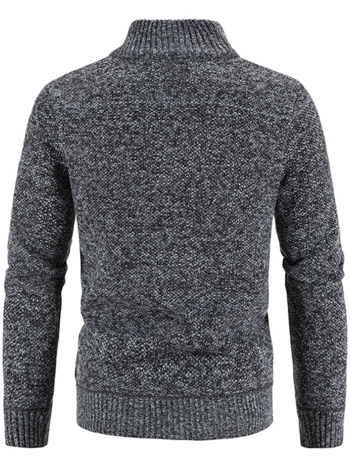 Men's Plus Size Zip-Up Long Sleeve Cardigan - Image 9
