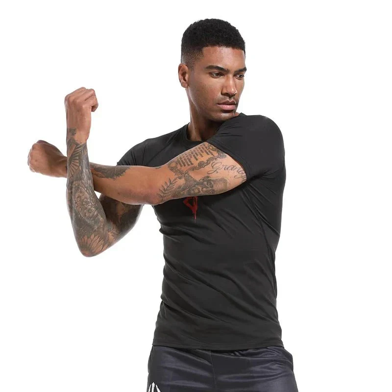 Men's Print Compression Shirts Summer Short Sleeve Rash Guard Gym Workout T-shirt Athletic Quick Dry Baselayer Undershirts Tops - Image 11